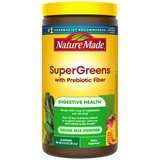 Nature Made SuperGreens with Prebiotic Fiber supplement container.