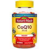 Nature Made CoQ10 supplement bottle with yellow cap and label on a white background