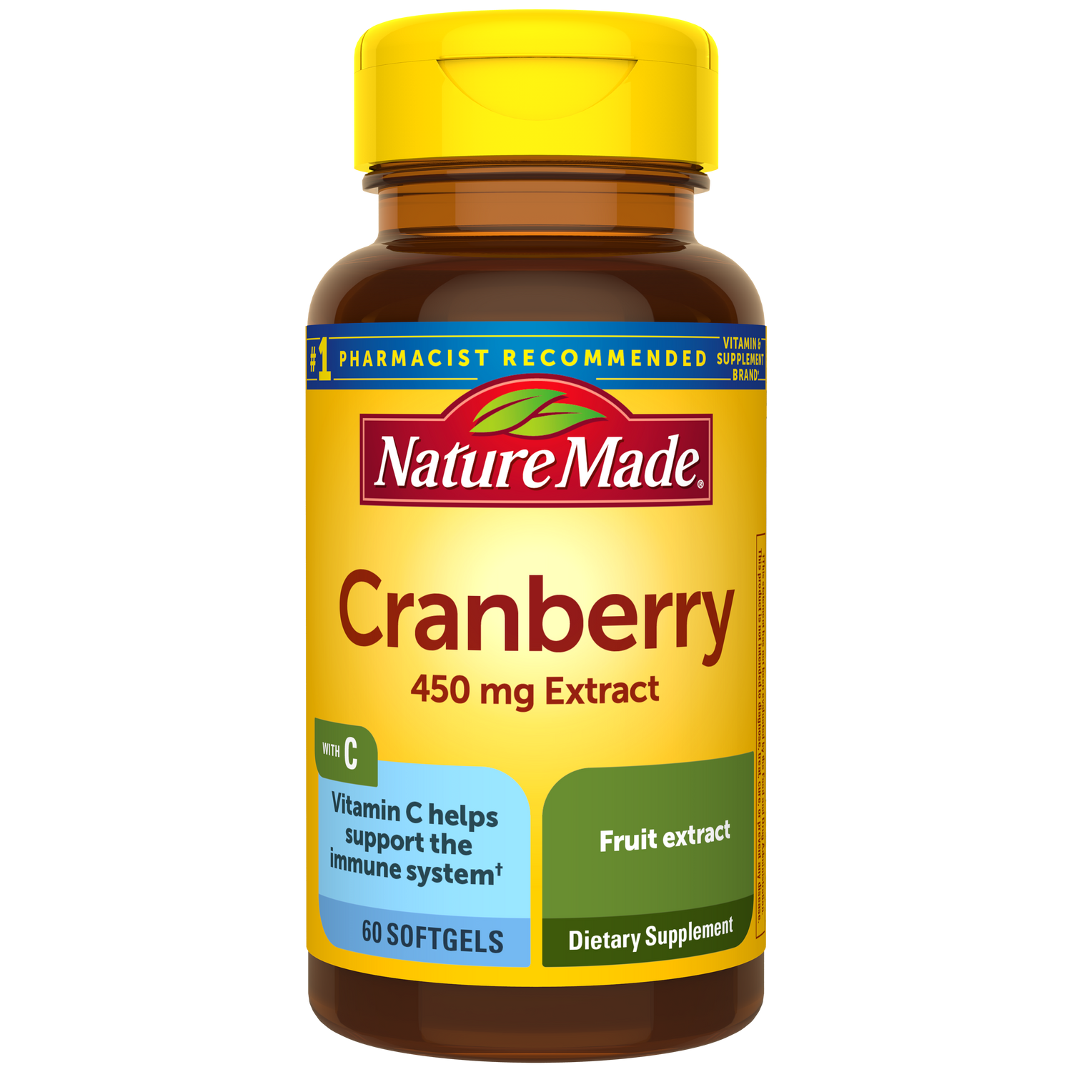 Cranberry 450 mg Extract with Vitamin C Softgels | 60