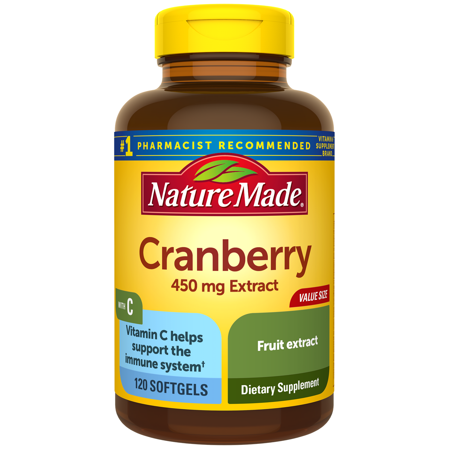 Cranberry 450 mg Extract with Vitamin C Softgels | 120