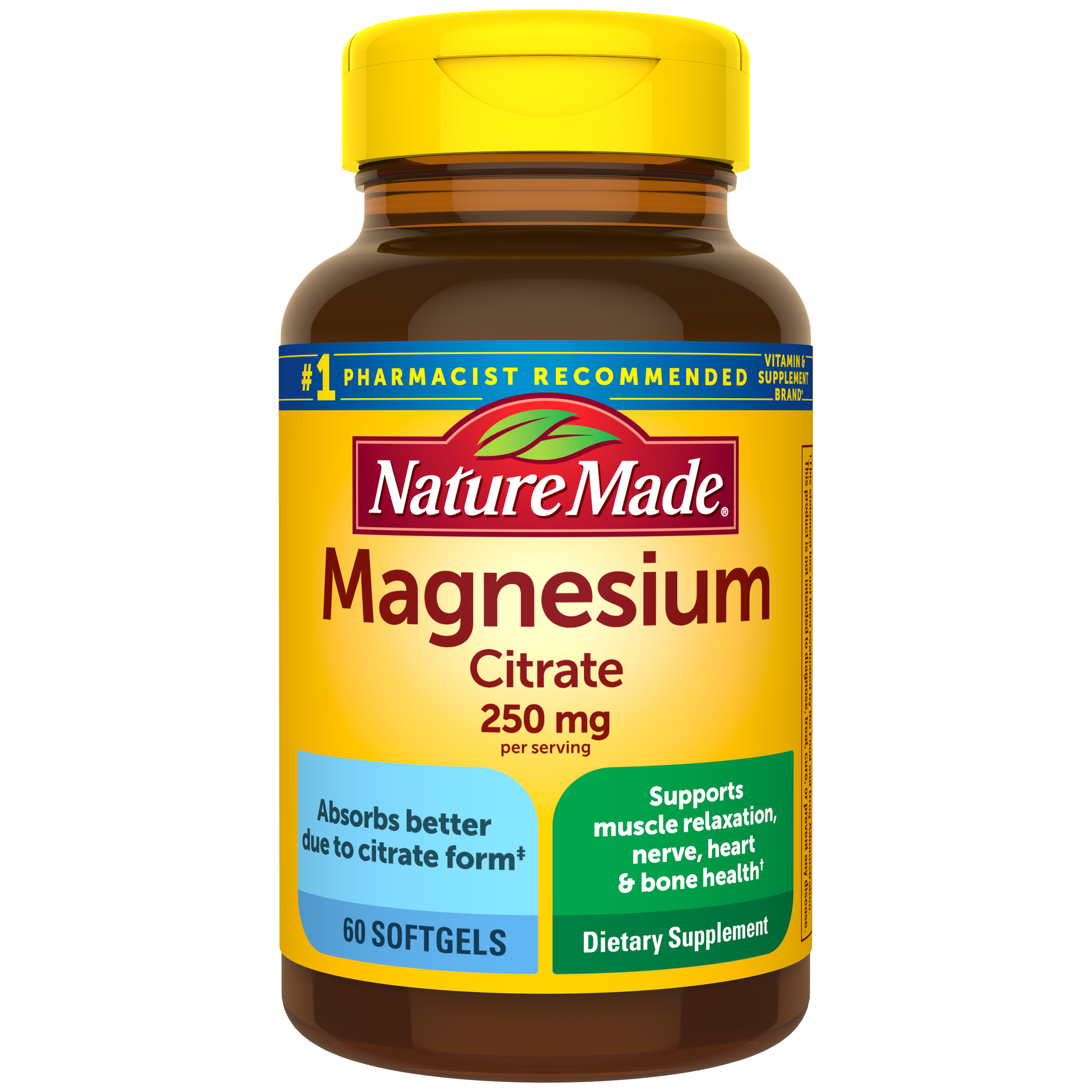 Magnesium Citrate 250 mg per serving Softgels | Nature Made®