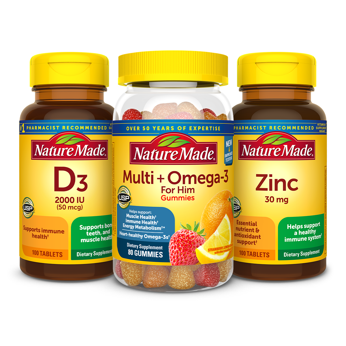 Men's Multi + Immune Support Value Pack† | Nature Made® Men's Multi + Immune Support Value Pack† | Nature Made®