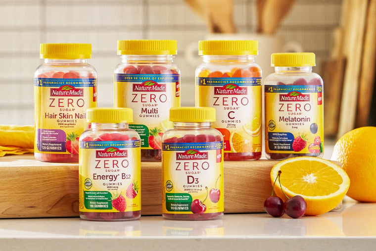 Neutral Gummies Introducing Nature Made® Zero Sugar‡ Gummies