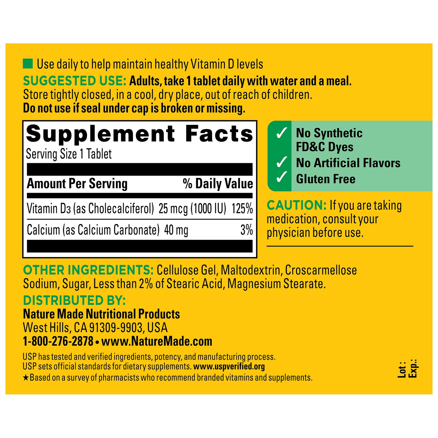 Vitamin D3 1000 IU (25 mcg) Tablets | 300