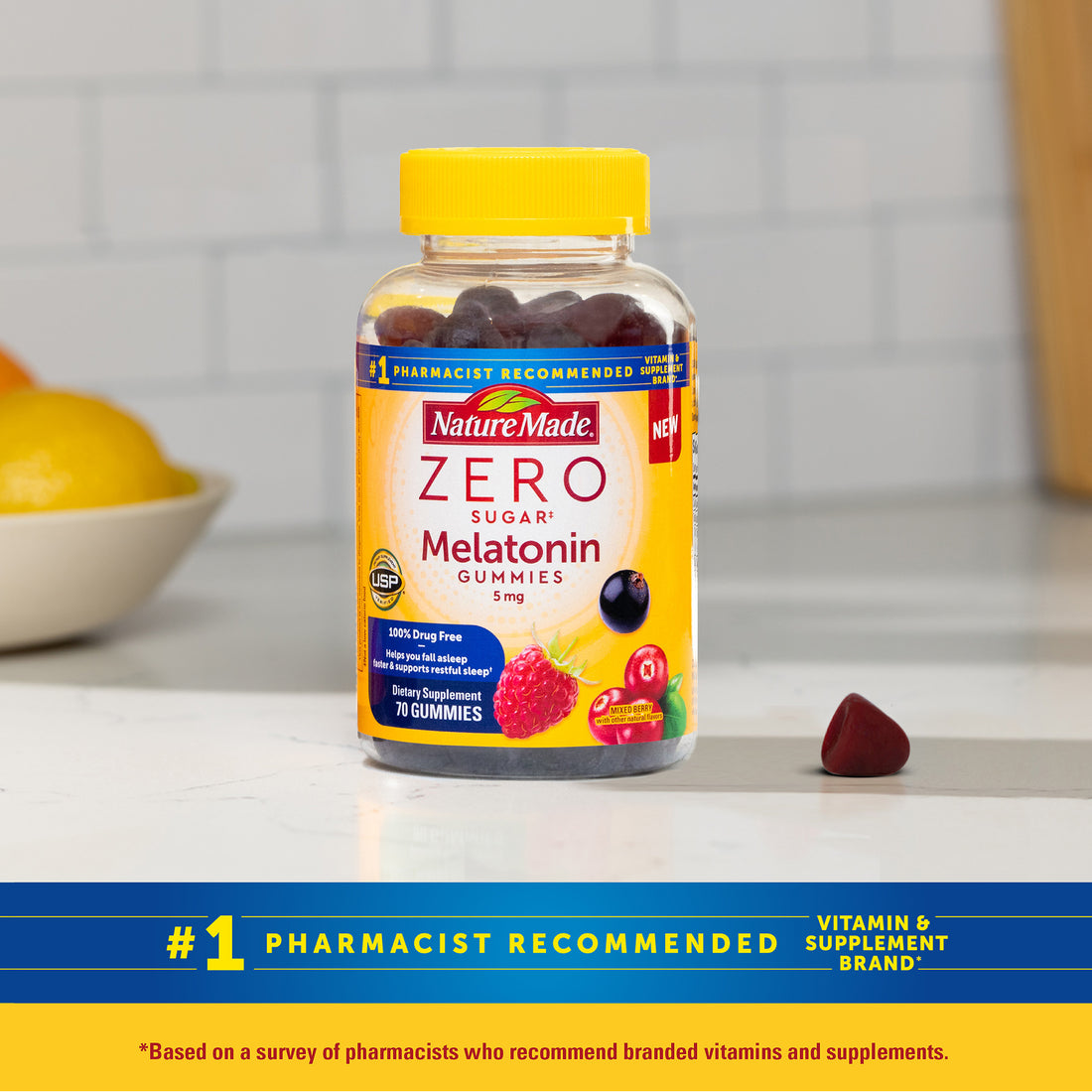 Zero Sugar‡ Melatonin Extra Strength 5 Mg Gummies & Nature Made®