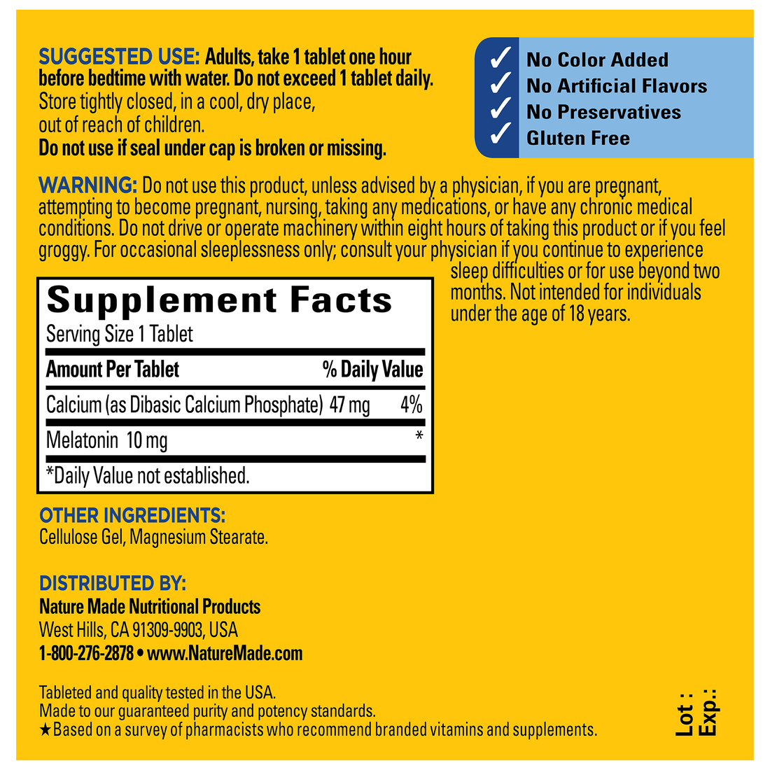 Melatonin Maximum Strength 10 mg Tablets & Nature Made®
