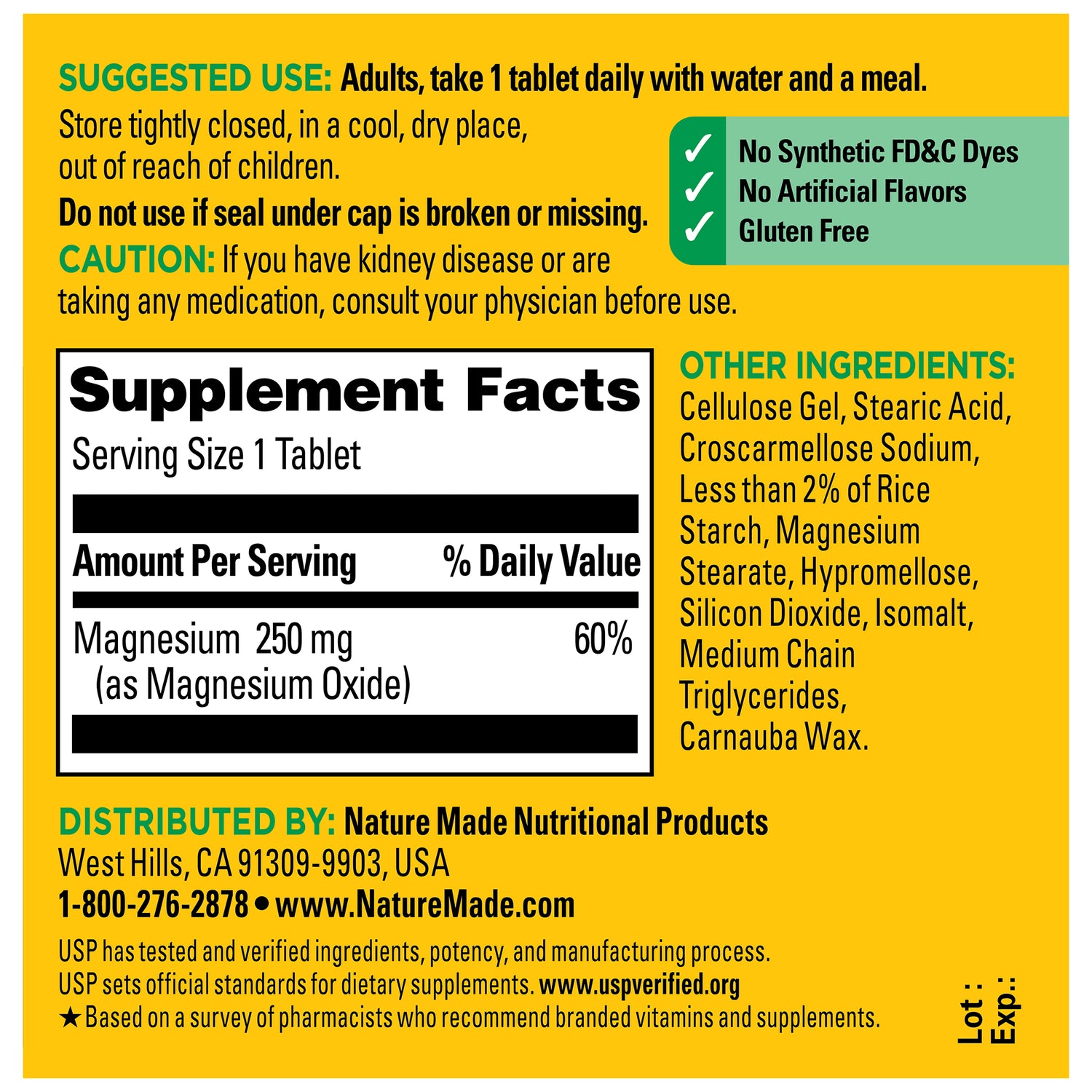 Magnesium 250 mg Tablets | 100