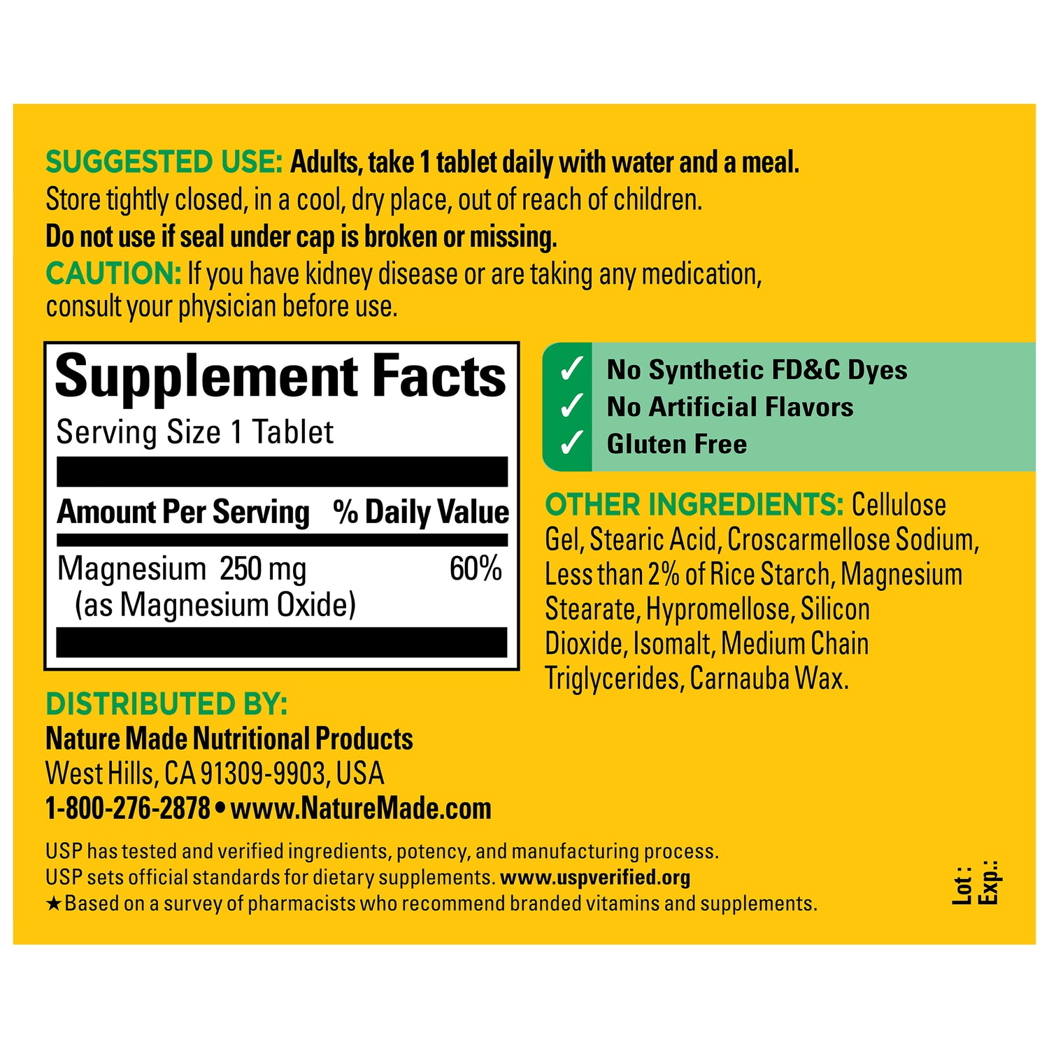 Magnesium 250 mg Tablets | 200