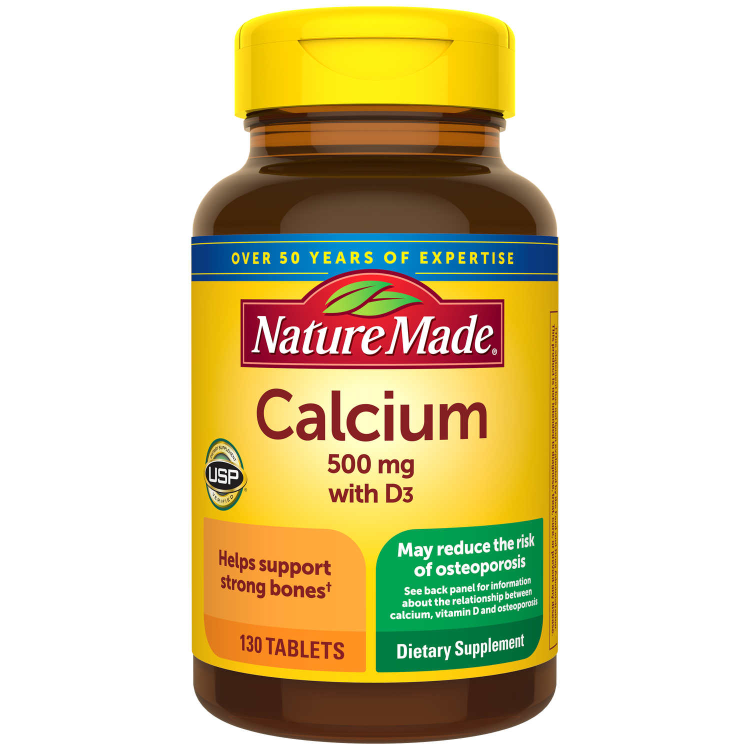 Nature Made Calcium 500 mg with Vitamin D3 Tablets