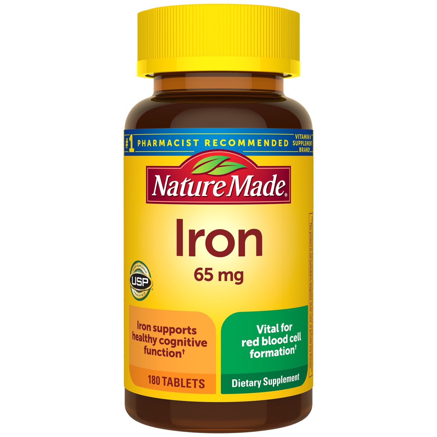 Iron Tablets Color Iron Tablets | Vital for Red Blood Cell Formation | Nature Made®