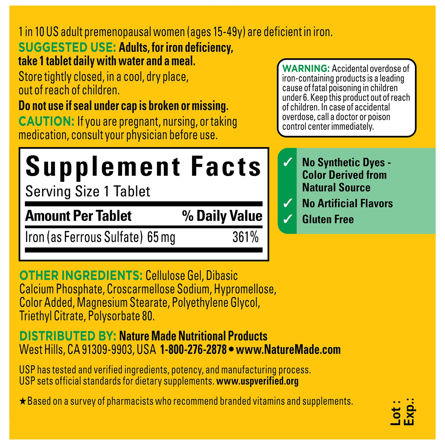 Iron Tablets | Vital for Red Blood Cell Formation | Nature Made®