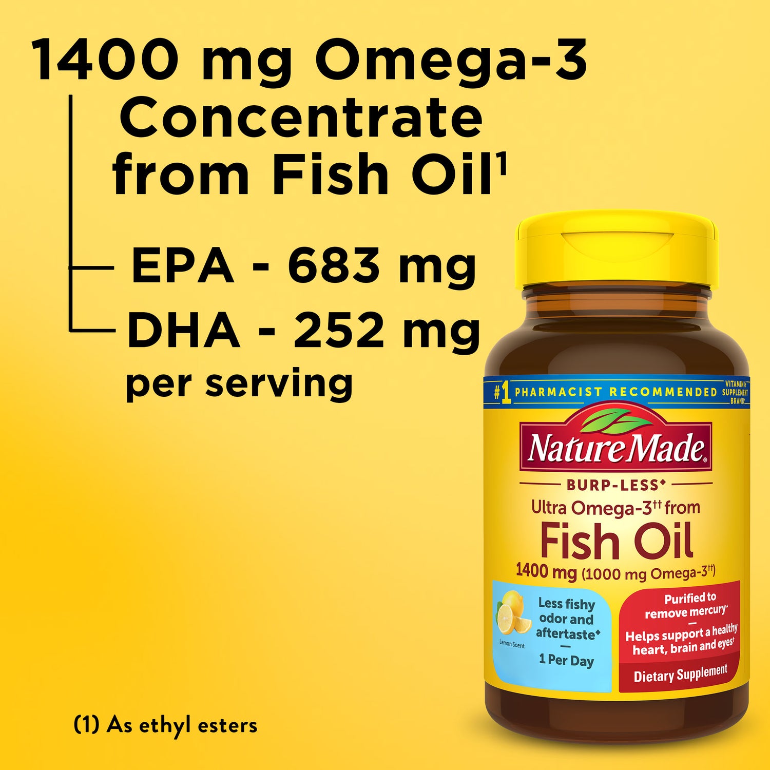 Ultra Omega-3†† from Fish Oil 1400 mg Softgels, Burp-Less♦ | 