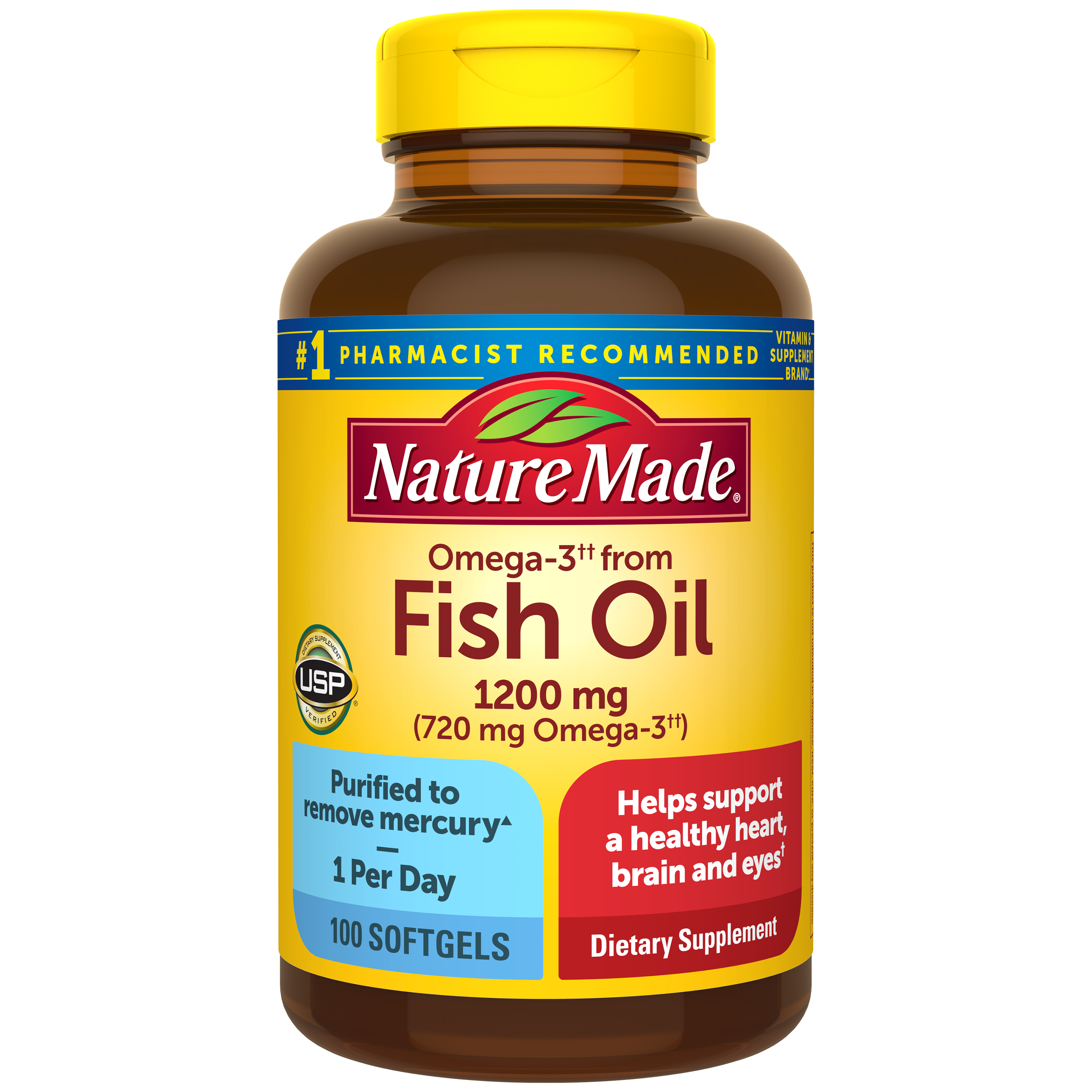 Omega3 From Fish Oil 1200 mg Softgels Reduce Risk of Heart Disease