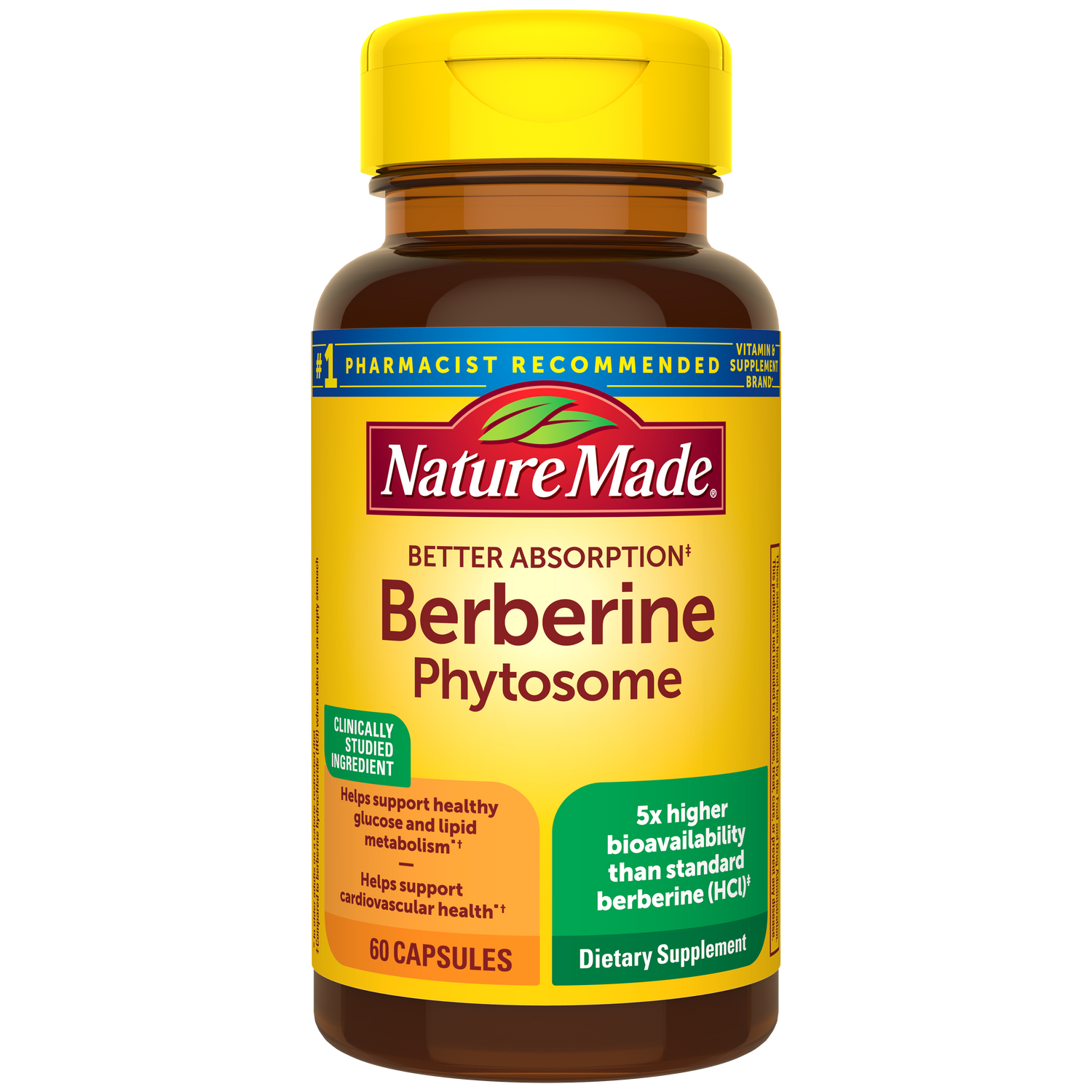 Nature Made Better Absorption‡ Berberine Phytosome 550 mg Capsules