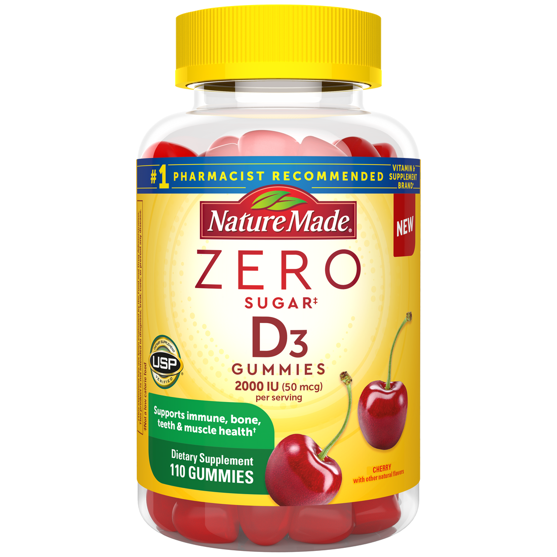 Nature Made Zero Sugar‡ Vitamin D3 2000 IU Gummies