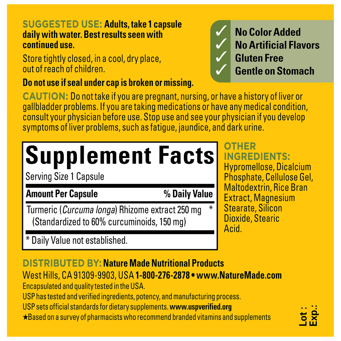 Turmeric Curcumin High Absorption 250 mg Capsules