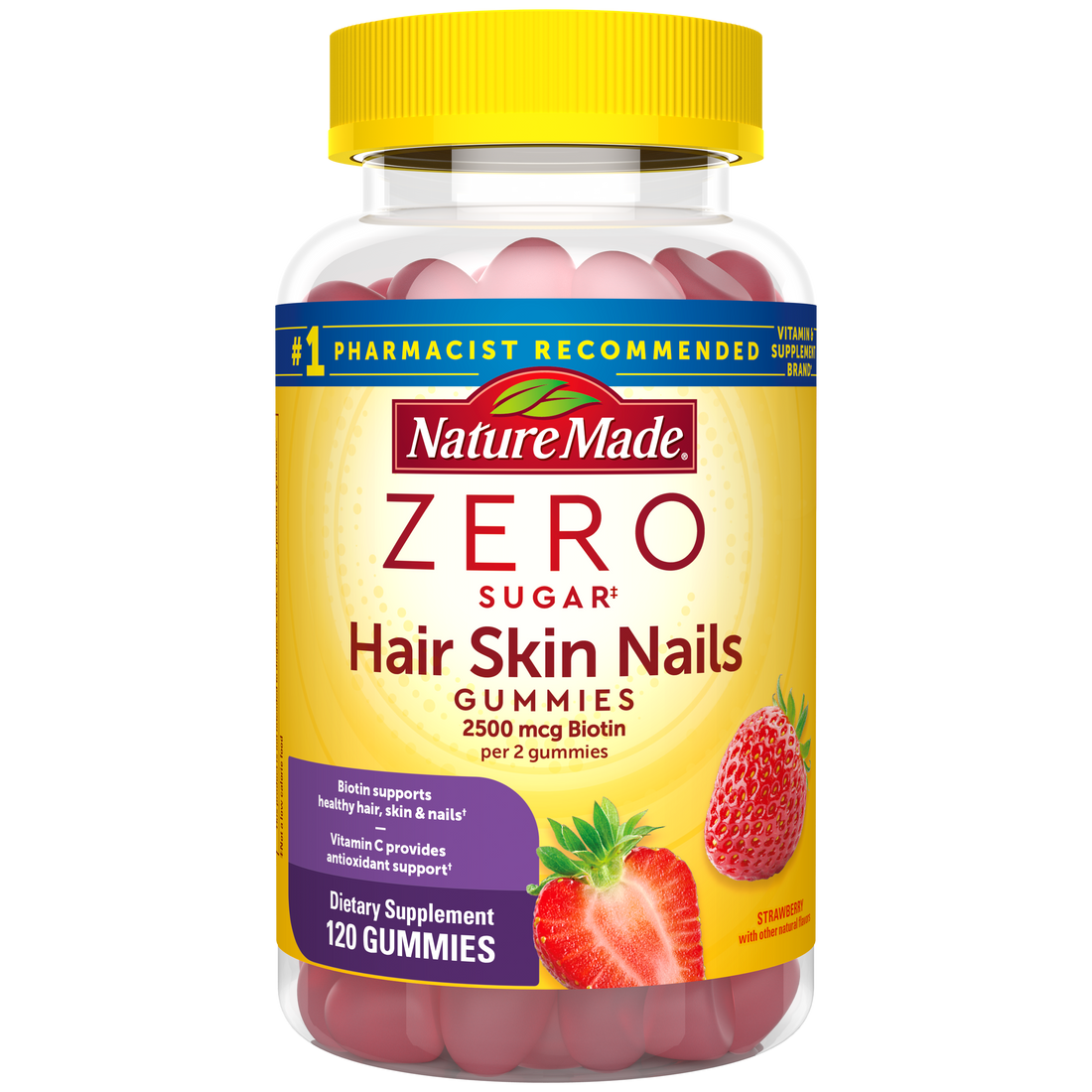Nature Made Zero Sugar‡ Hair Skin Nails Gummies