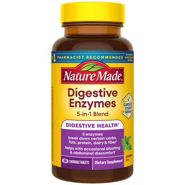 Nature Made Digestive Enzymes supplement bottle.