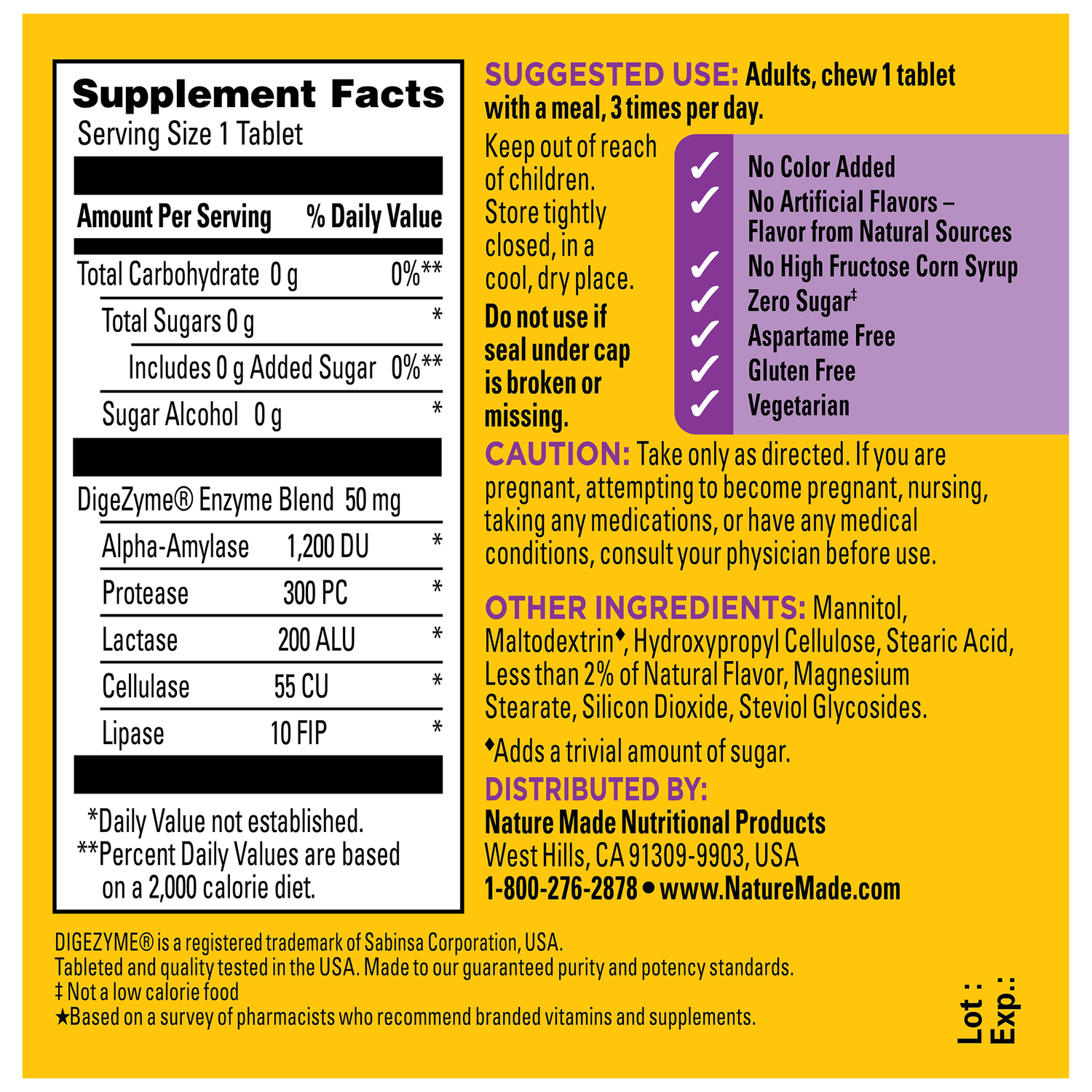 Digestive Enzymes 5-in-1 Blend Chewable Tablets | 