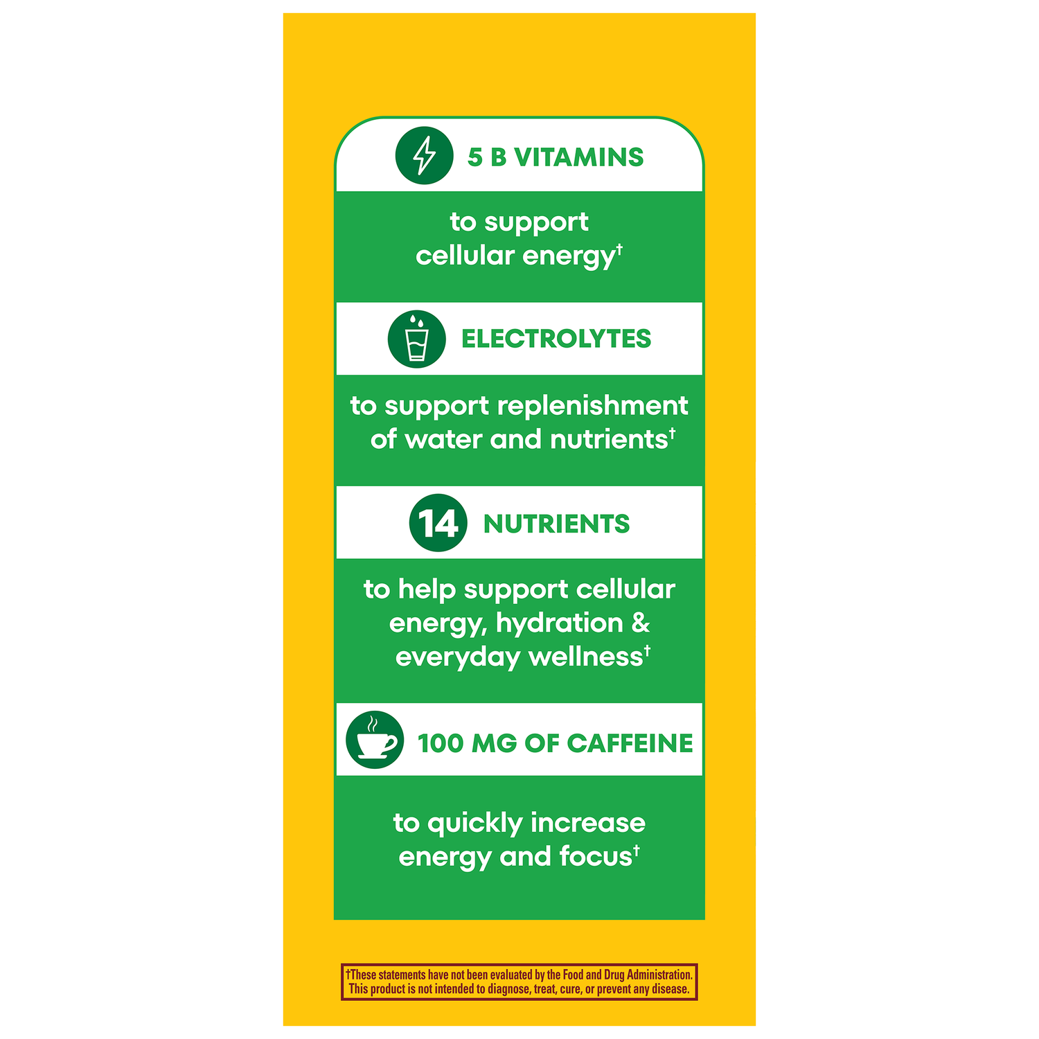 Zero Sugar‡ EnergyWell Drink Mix | EnergyWell Zero Sugar drink mix benefits highlighting B vitamins, electrolytes, 14 nutrients, and 100 mg caffeine for energy and focus.