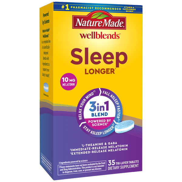 Sleep Longer Supplement: Melatonin With L-theanine & GABA | Nature