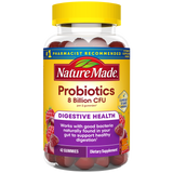 Nature Made Digestive Probiotics Extra Strength 8 Billion CFU per 2 Probiotic Gummies bottle with a yellow top.