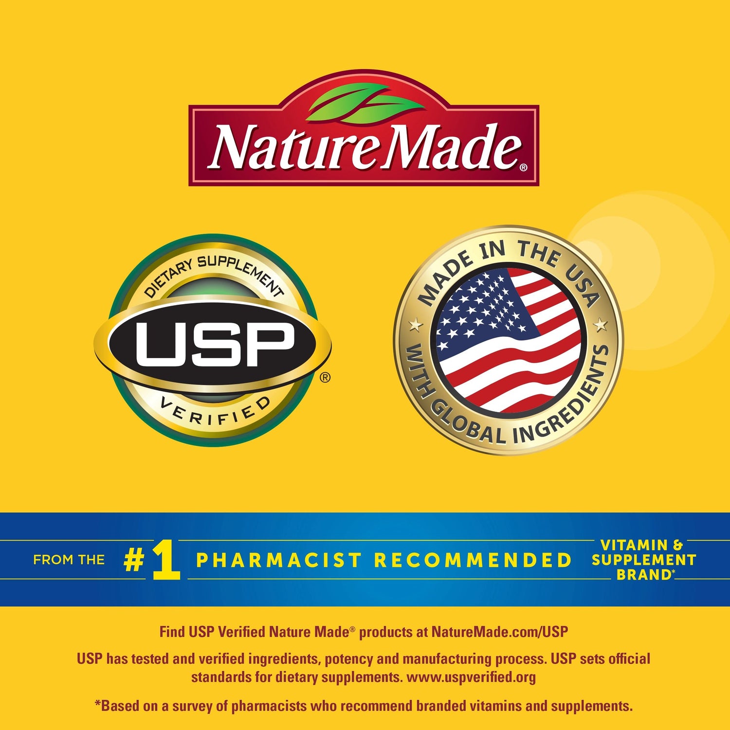 Men's Advanced Multivitamin Gummies | Nature Made logo with USP Verified and Made in USA with global ingredients quality seals