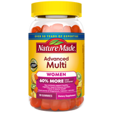 Nature Made Advanced Multi Women Gummies dietary supplement bottle, 90 gummies