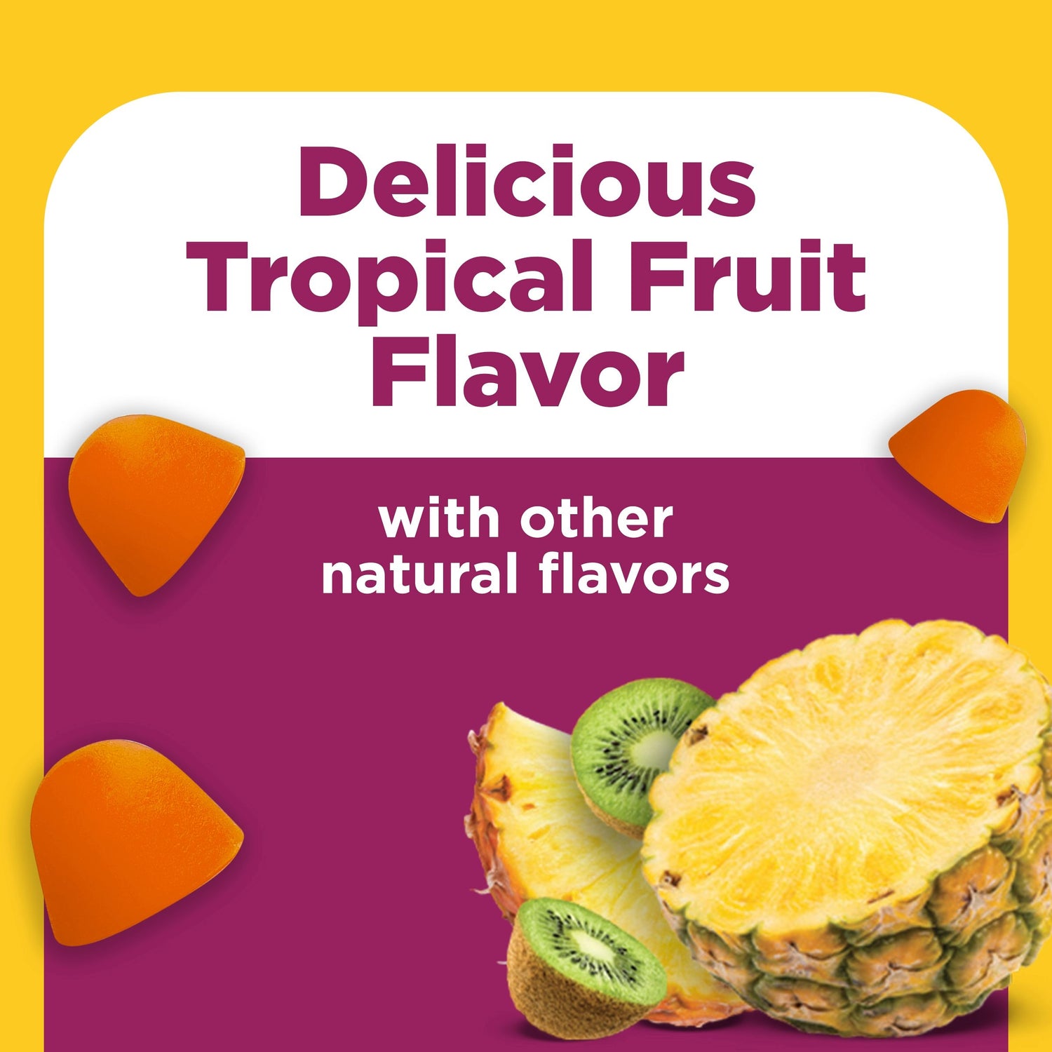 Women's Advanced Multivitamin Gummies | Nature Made Advanced Multi Women Gummies tropical fruit flavor with pineapple and kiwi imagery