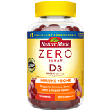 Nature Made Zero Sugar Vitamin D3 50 mcg (2000 IU) Gummies bottle with Immune + Bone label.