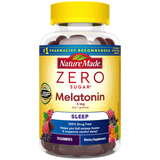 Nature Made zero sugar melatonin gummies bottle with 5 mg per gummy and 70 count