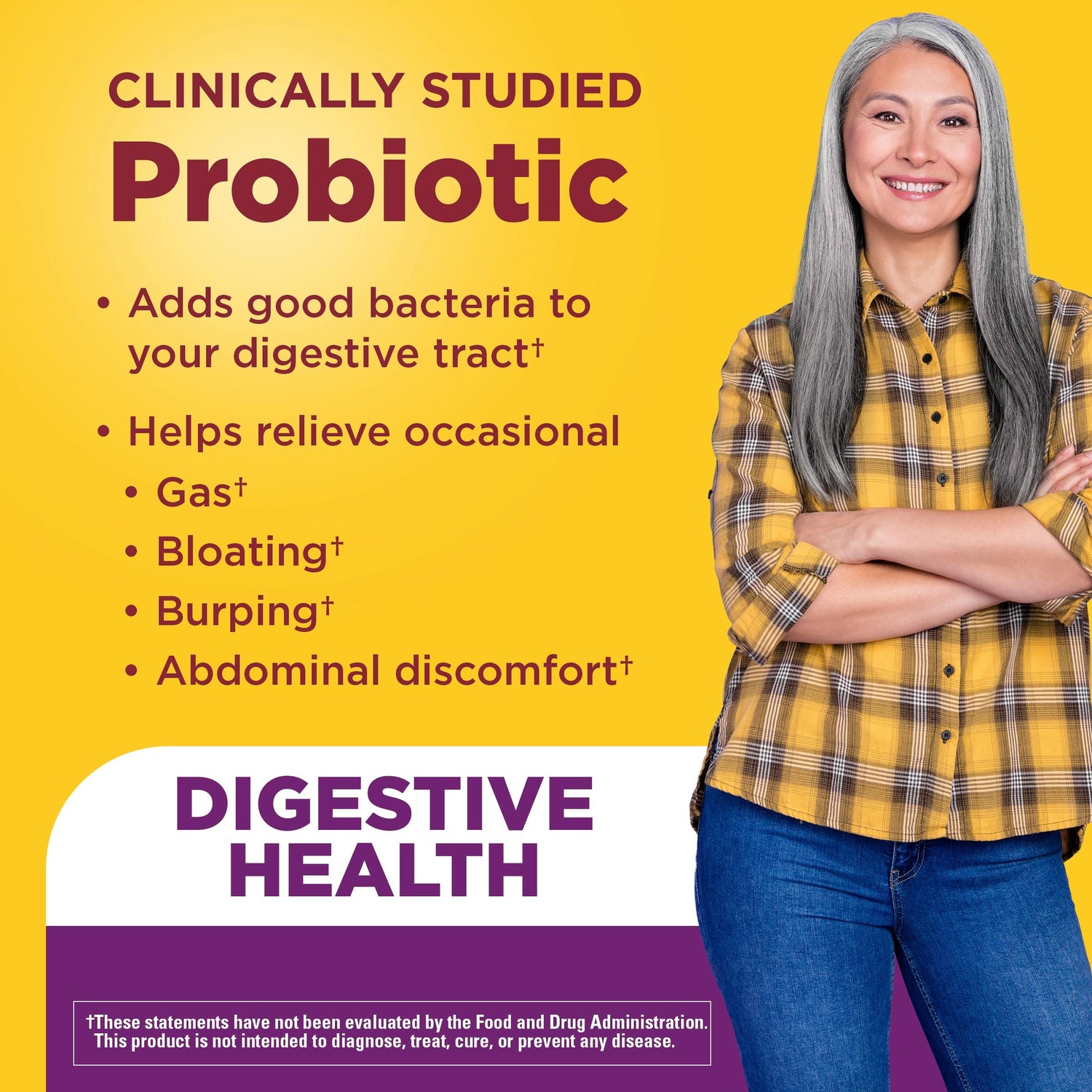 Probiotic + Prebiotic Fiber Gummies | Nature Made Probiotic + Prebiotic Fiber gummies clinically studied probiotic gummies supporting digestive health and helping relieve occasional gas, bloating, and discomfort.