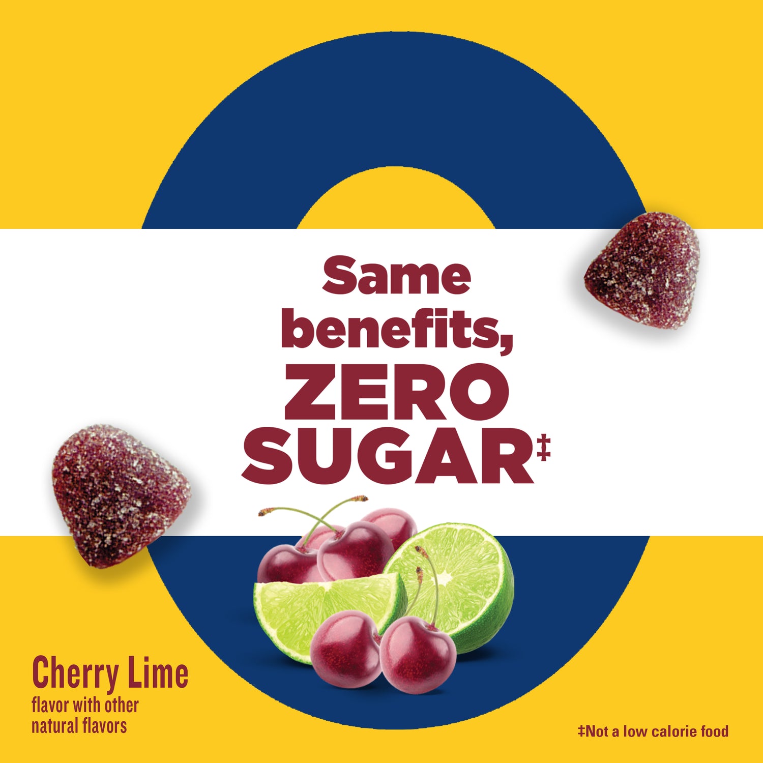 Zero Sugar‡ Men's Multivitamin Gummies | Zero sugar men’s multivitamin gummies with cherry lime flavor, offering the same benefits with no added sugar.