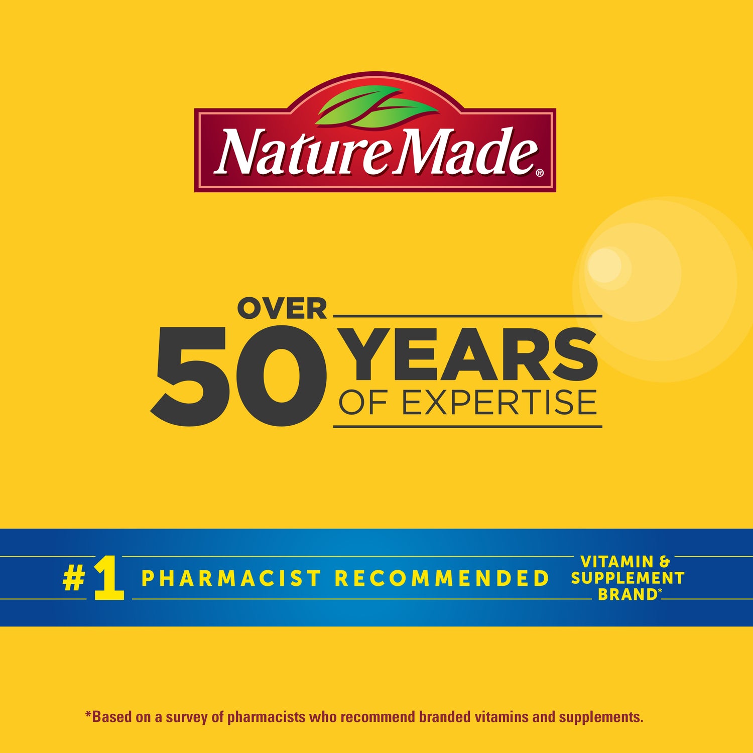 Magnesium Citrate Tablets Extra Strength Dosage High Absorption♦ 400 mg Per 2 Tablets | Nature Made logo on a yellow background with text about 50 years of expertise and being the #1 pharmacist recommended vitamin brand.