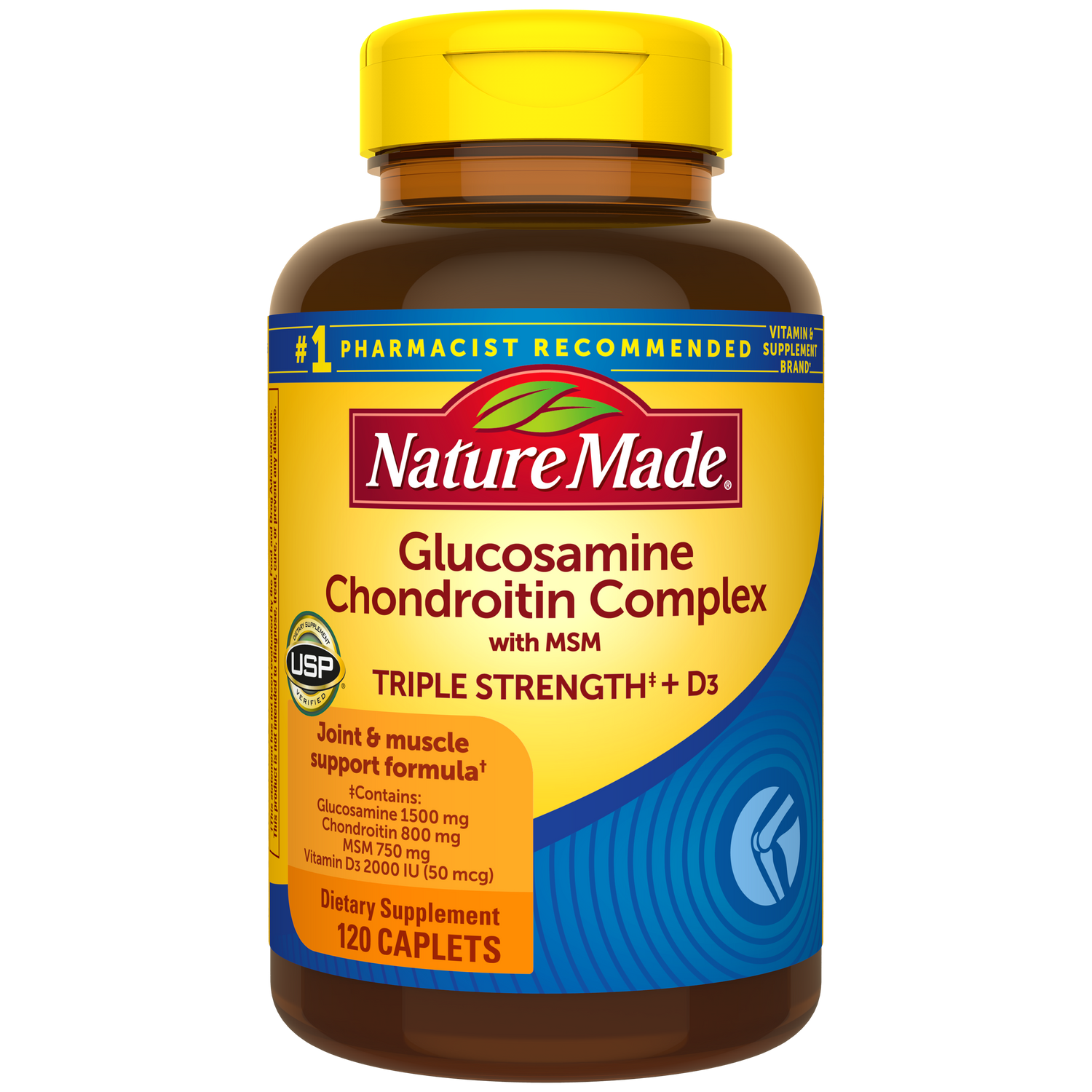 Move Free Advanced Glucosamine Chondroitin MSM Vitamin D3 and Hyaluronic Acid Joint Health Supplement, Coated Tablets - 80 Count