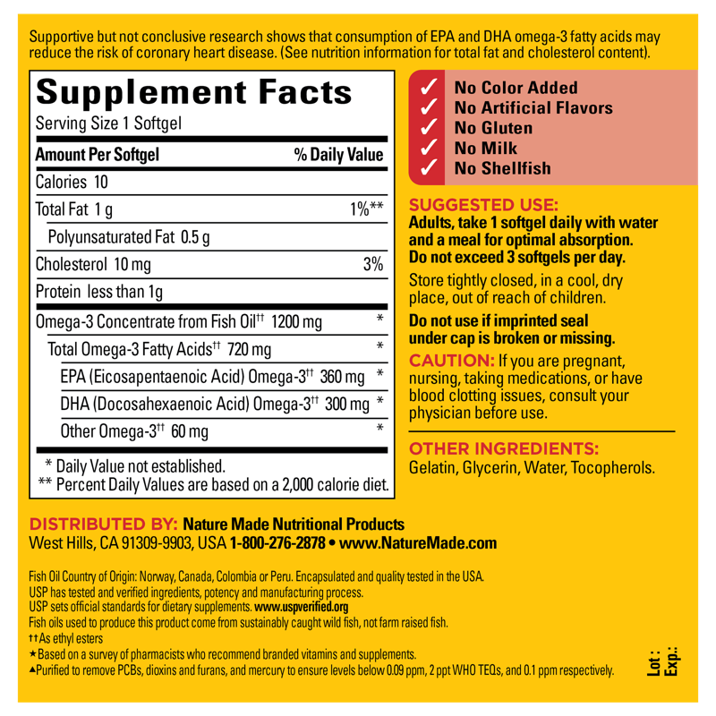 Omega-3†† From Fish Oil 1200 mg Softgels | 