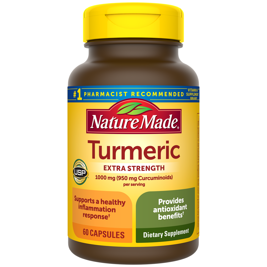 Turmeric Extra Strength 1000 mg (950 mg Curcuminoids) Per Serving Capsules
